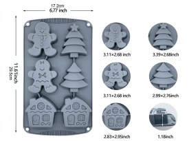 Molde silicona 2 casita 2 jengibre 2 arbolitos